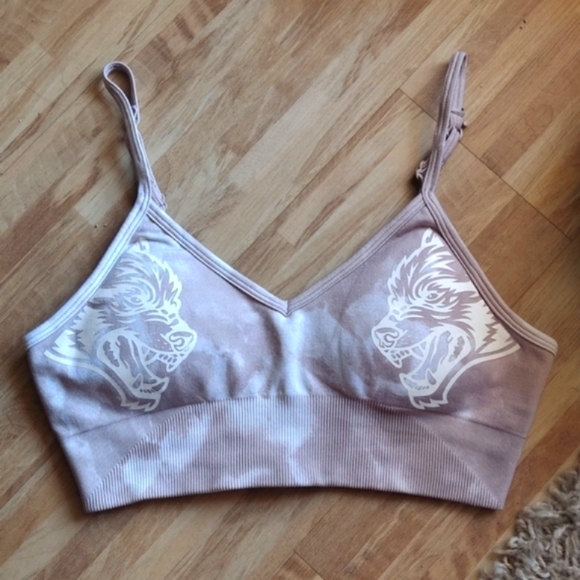 DUAL WOLF SEAMLESS EVERSON SPORTS BRA IN IVORY MARBLE - Picture 2 of 3